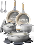 CAROTE 17Pcs Titanium Cookware Set, Pots and Pans Set Non Stick, Kitchen by CAROTE