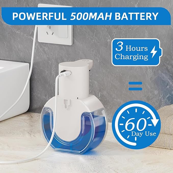 2Pack Automatic Soap Dispenser Touchless, Rechargeable Foaming Soap Dispenser - Image 7