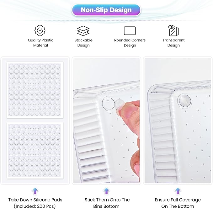 15 PCS Clear Plastic Drawer Organizer Set - Image 4