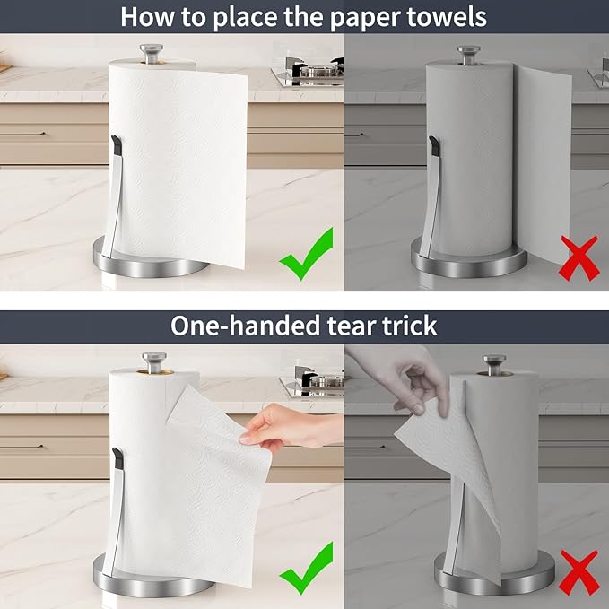 Jesginboo Brushed Nickel Paper Towel Holder - Image 4