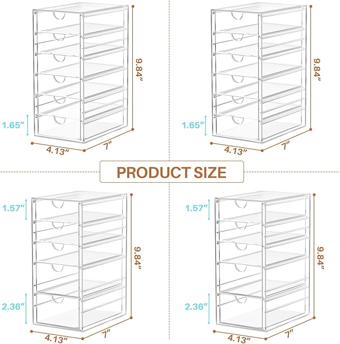 ARSTPEOE 22 Drawers, Acrylic Desk Makeup Organizer, Plastic Drawers Organizer - Image 3