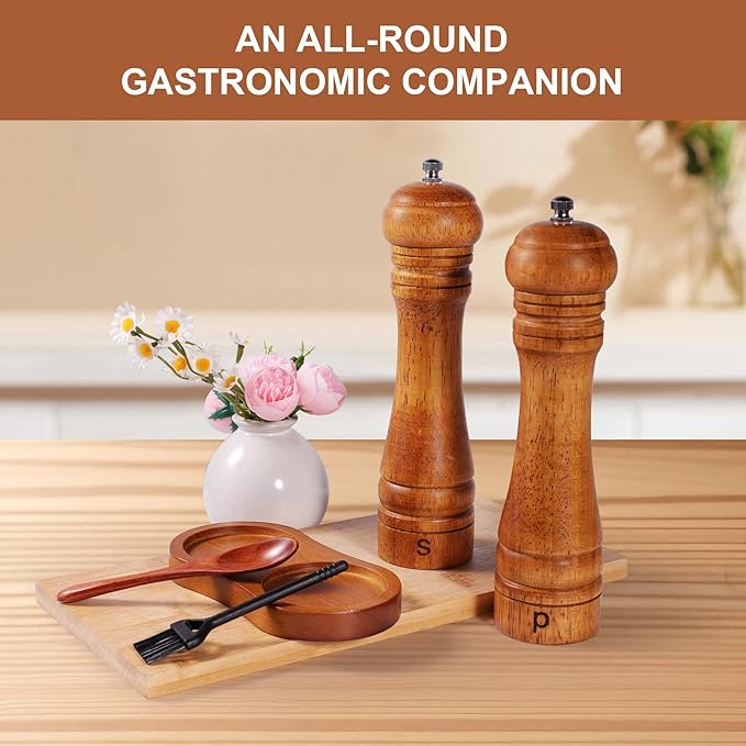 DEBETOOL Wooden Salt and Pepper Grinder Set - Image 6