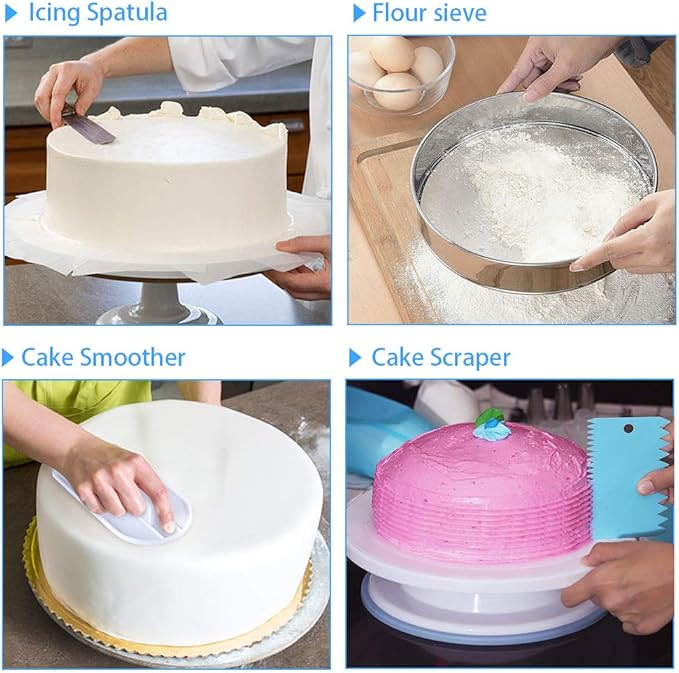 Cake Decorating Supplies, Cake Rotating Turntable, 48 Piping Icing Tips - Image 5