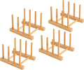 HBlife 4pcs Bamboo Dish Plate Bowl Cup Book Pot Lid Cutting Board Drying Rack by HBlife