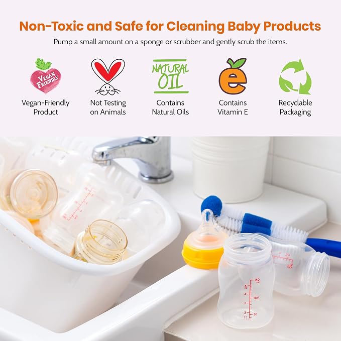 Mommy Care dish soap and natural foaming bottles, pump bottle, milk remover,16.9 fl (Lavender)