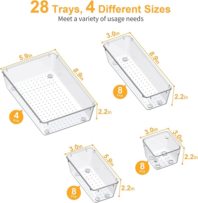 SMARTAKE 28 Piece Drawer Organizers - Image 3