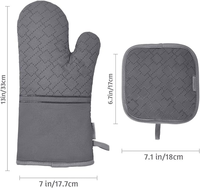 4Pcs Oven Mitts and Pot Holders Set, 572F Heat Resistant Oven Glove, Soft - Image 6