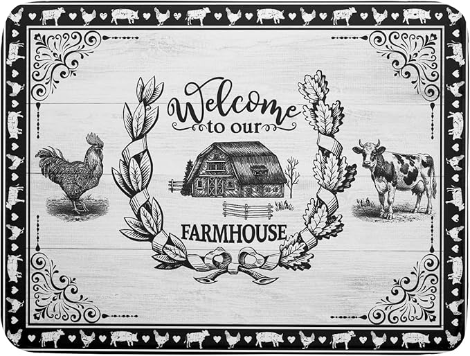 Farm Animal Dish Drying Mat 18x24 Inch Welcome to Our Farmhouse Microfiber Dish by Giwawa