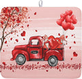Valentine's Love Truck Dish Drying Mat, Valentine Red Gnomes Dish Drying Mat by Kawani