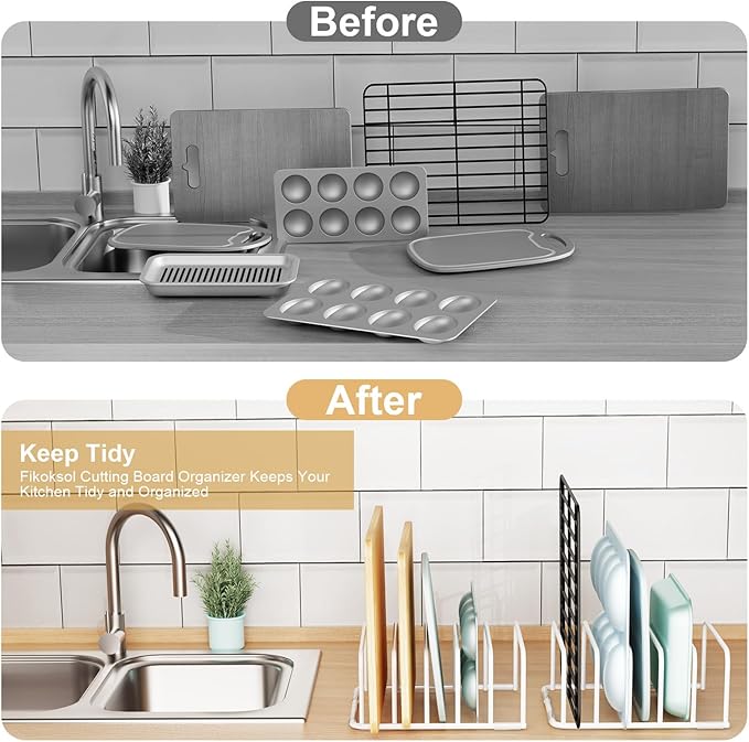 Fikoksol Cutting Board Organizer and Baking Sheet Rack, Tray Dividers - Image 5