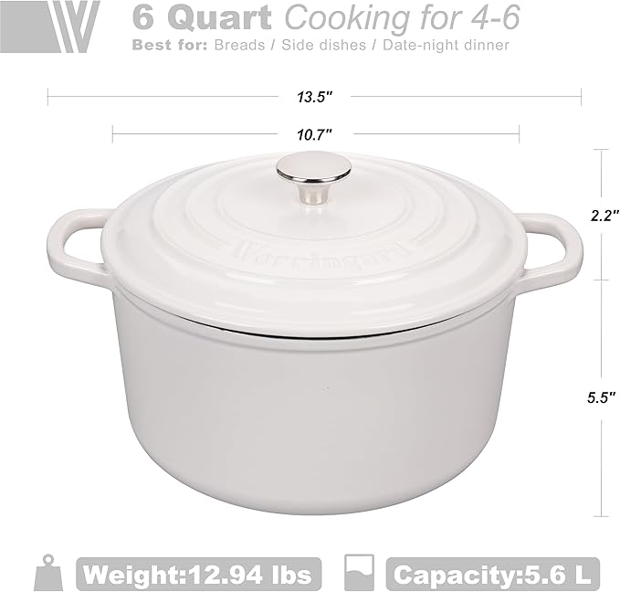 VORRINGARD Enameled Cast Iron Dutch Oven Pot - Image 2