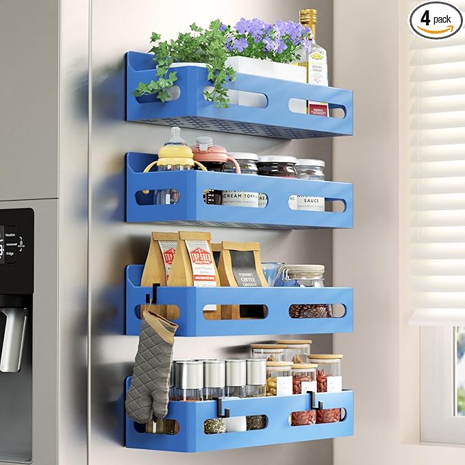 Sevenblue 4 Pack Strong Magnetic Spice Rack by Sevenblue