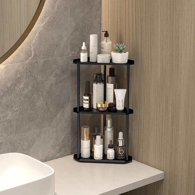 Jesginboo 3 Tier Bathroom Counter Organizer, Vanity Organizer Corner Shelf - Image 2