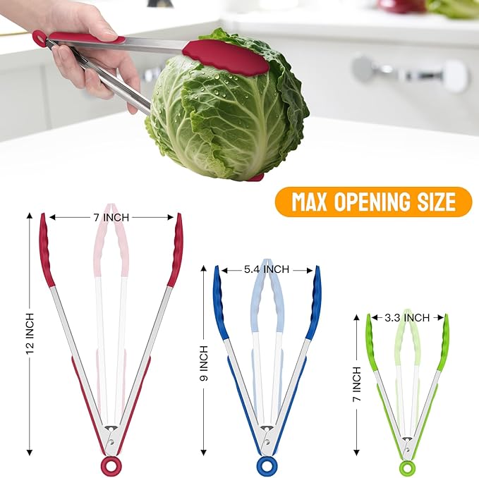 Hotec Premium Stainless Steel Locking Kitchen Tongs - Image 3