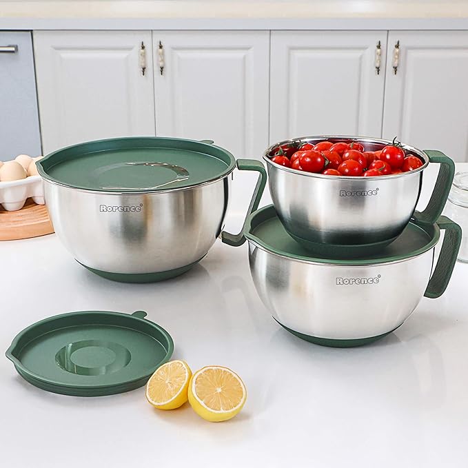 Rorence Mixing Bowls Set: Stainless Steel Non-Slip Bowls - Image 7