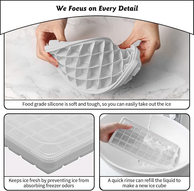 Silicone Ice Cube Tray with Leak-Proof Lid & Storage Bin - Image 6