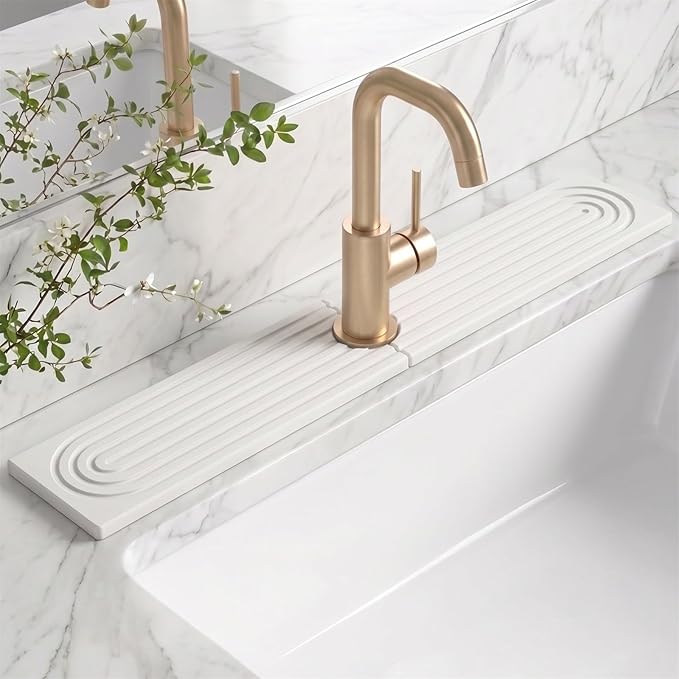 Stone Faucet Mat for Kitchen Sink-Diatomite Drying Stone Mat& Sink Protector by Unknown