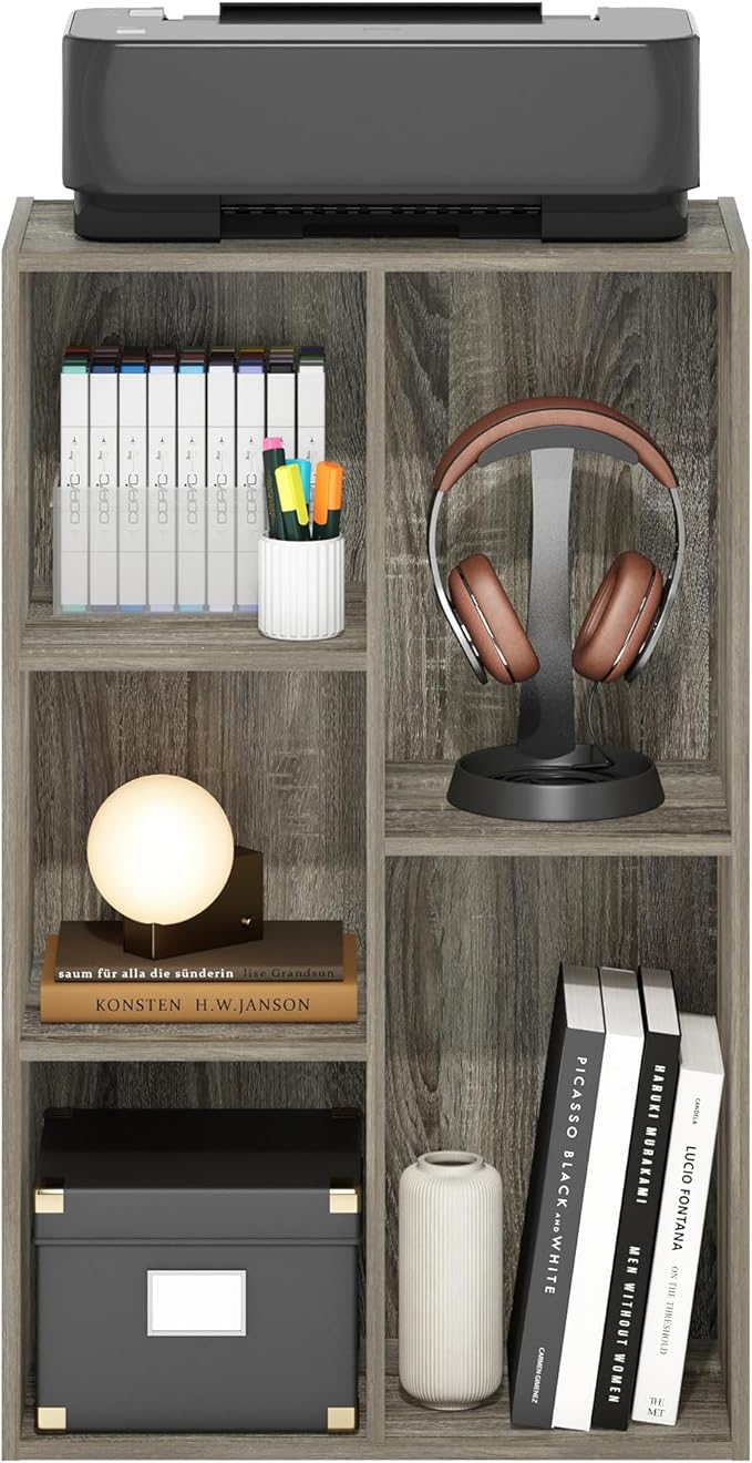 Furinno LUDER Book Shelf, 5-Cube Bookshelf, Reversible Bookcase, 9.4 x 19.5 x - Image 5