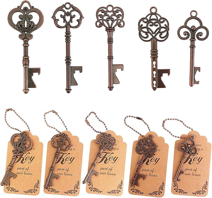 WODEGIFT 50pcs Skeleton Key Bottle Opener, Bridal Shower Party Favors, Souvenirs by WODEGIFT