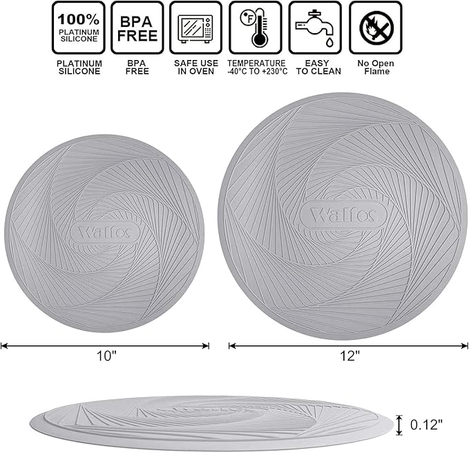 Walfos Silicone Microwave Mats, Heat Resistant Multi-Purpose Microwave Trivet - Image 8