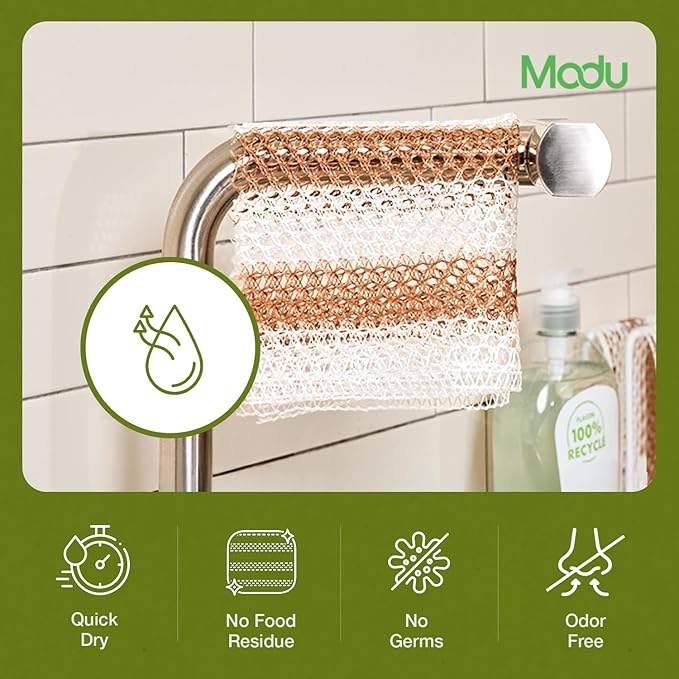Modu 6 Pack EcoCorn Dish Sponges Scrubbers – 100% Corn Fiber, Biodegradable - Image 7