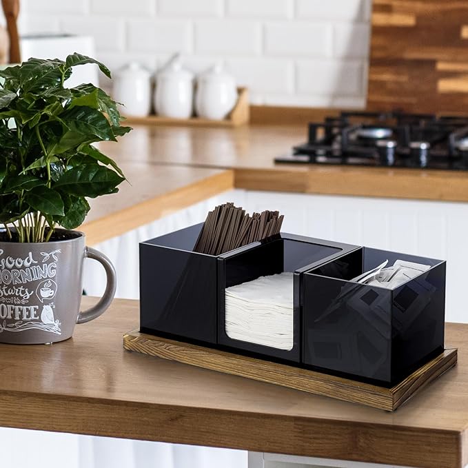 MyGift Coffee Organizer, Modern Acrylic Coffee and Tea Organizer - Image 4