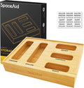 SpaceAid Bag Storage Organizer for Kitchen Drawer, Bamboo Organizer, Compatible by SpaceAid
