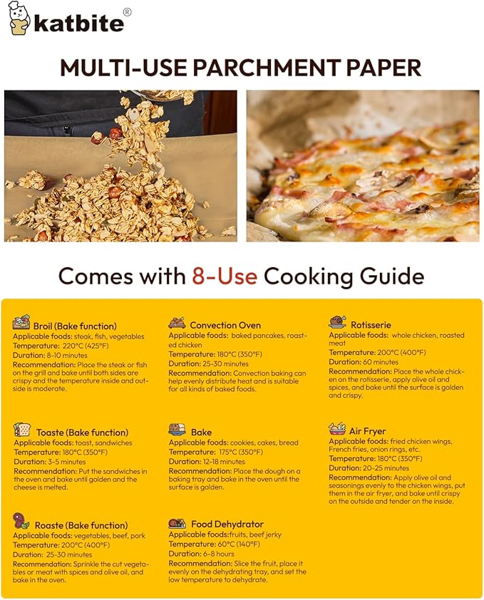 Katbite Air Fryer Disposable Paper Liners 200 Pcs, 9x11 Inch, Oil Resistant & - Image 7