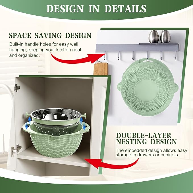 4-1 Colander with Fruit Bowl Set - Image 7
