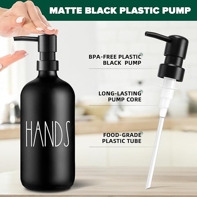 VIMERPA Hand Soap Dispenser, Matte Black Soap Dispenser - Image 3