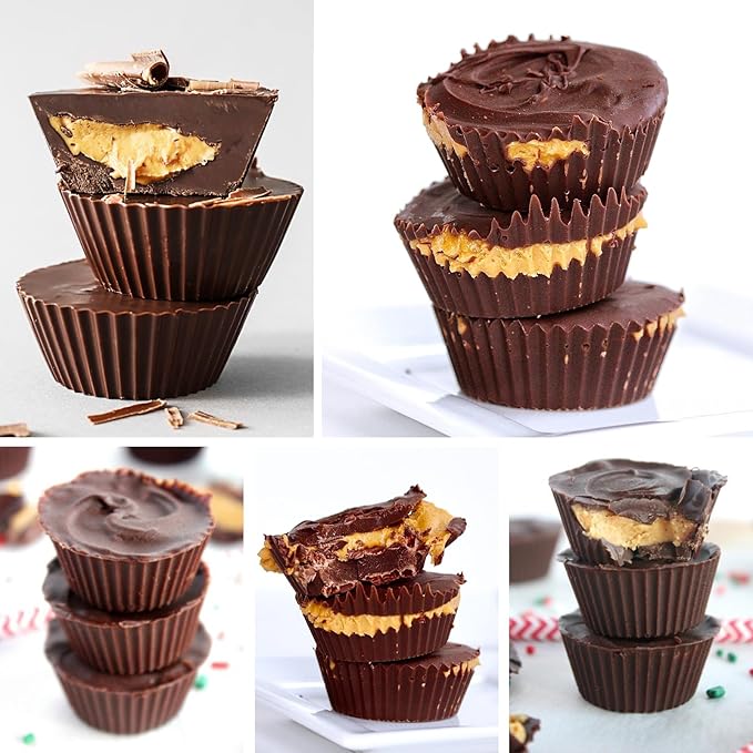 Silicone Peanut Butter Cup Molds, 3 Pack, 12-Cavity Non-stick Candy Chocolate - Image 4