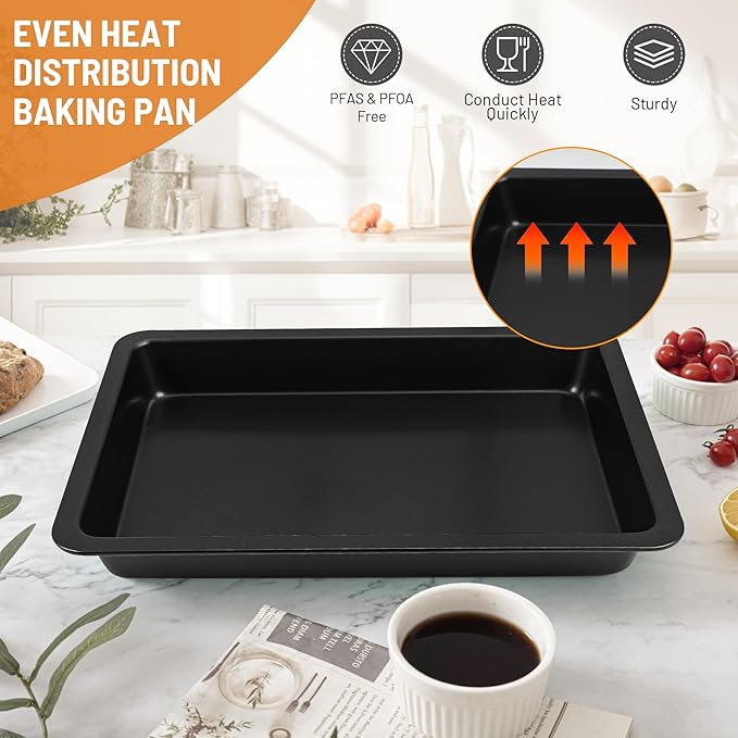 Sheet Cake Pan with Lid, Non-Stick Ceramic Coating Baking Pan, Oven Safe 450°F - Image 6