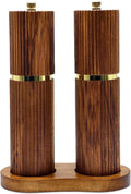 8 Inch Wooden Salt and Pepper Grinder Set, Adjustable Coarseness, Acacia Wood by Amestar
