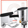 10 Pcs Stainless Steel Pastry Biscuit Cutter Set Include 3 Cup Flour Sifter by Unknown