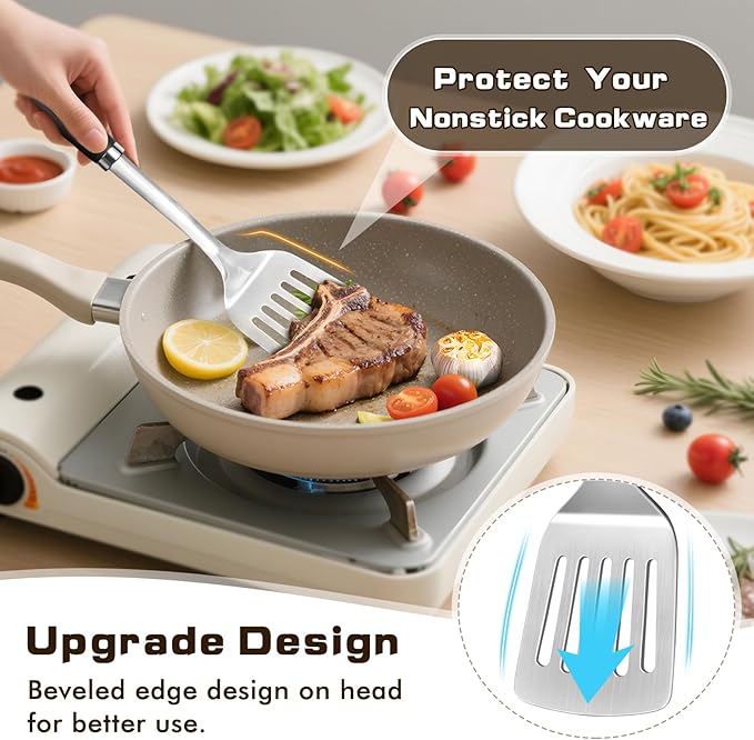 4 Pcs Cooking Utensils Set, Stainless Steel Kitchen Utensils, Heat Resistant - Image 5
