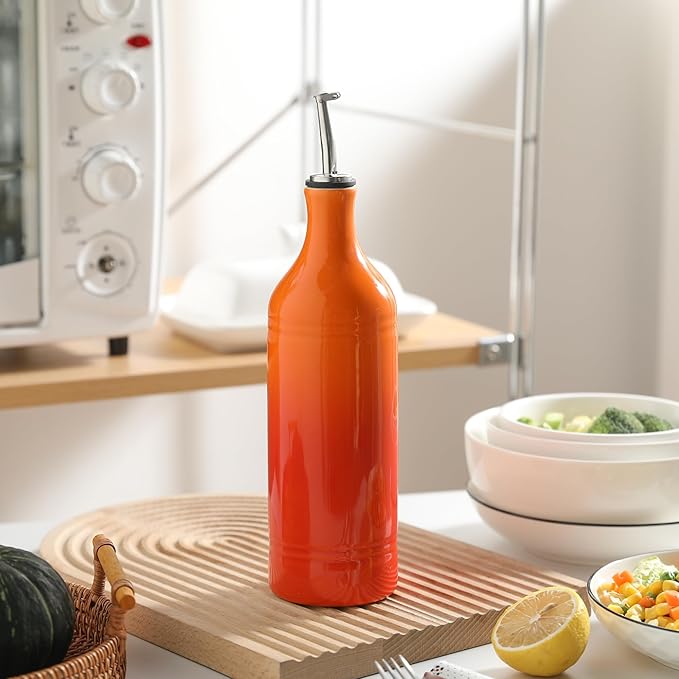 Sweejar Large Ceramic Olive Oil Dispenser Bottle, Opaque Oil Cruet Protects to - Image 5