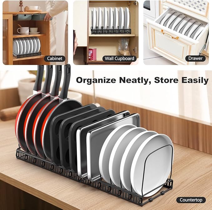 Housolution Cutting Board Organizer Rack, Expandable Baking Tray and Cookie - Image 6