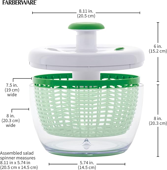 Farberware Small Pro Salad Spinner, 3.16 Qt Lettuce Spinner - Image 7