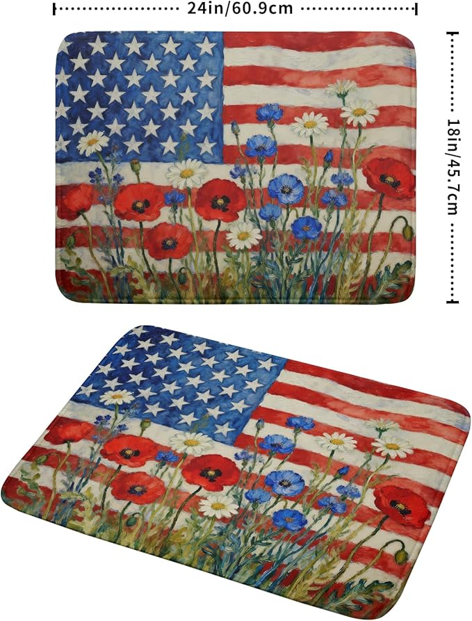 Patriotic American Flag Dish Drying Mat - Image 2