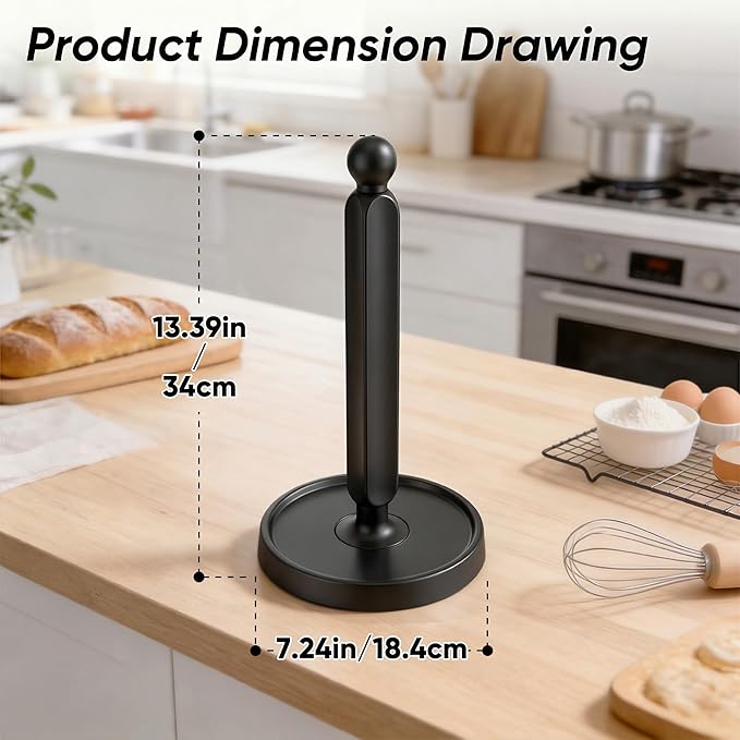 theaoo Paper Towel Holder Countertop, One-Handed Tear Paper Towel Stand - Image 7