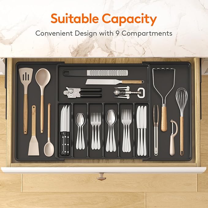 Lifewit Silverware Drawer Organizer, Expandable Utensil Tray - Image 3