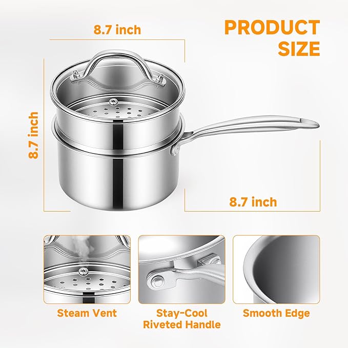 Ohtomber Tri-Ply Steamer for Cooking - Image 2