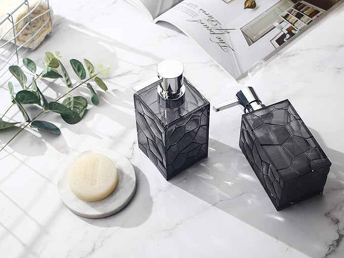 2 Pack Clear Grey Rust Proof Soap Dispenser, Acrylic Plastic Hand Soap Lotion - Image 6