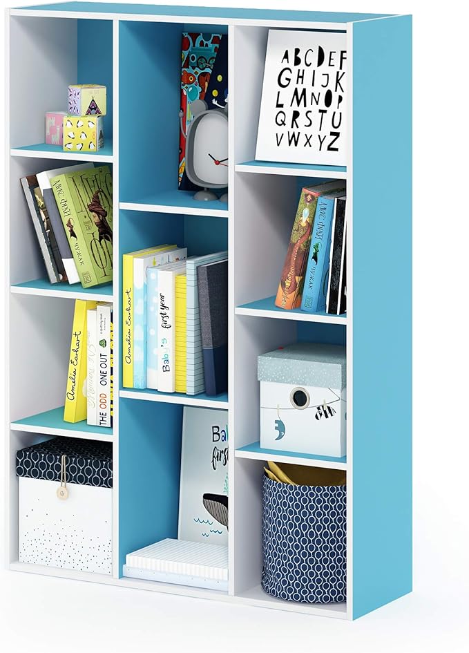 Furinno LUDER Book Shelf, 11-Cube Bookshelf, Reversible Bookcase, 9.4 x 29.1 x by Furinno-FitsYourSpaceFitsYourBudget