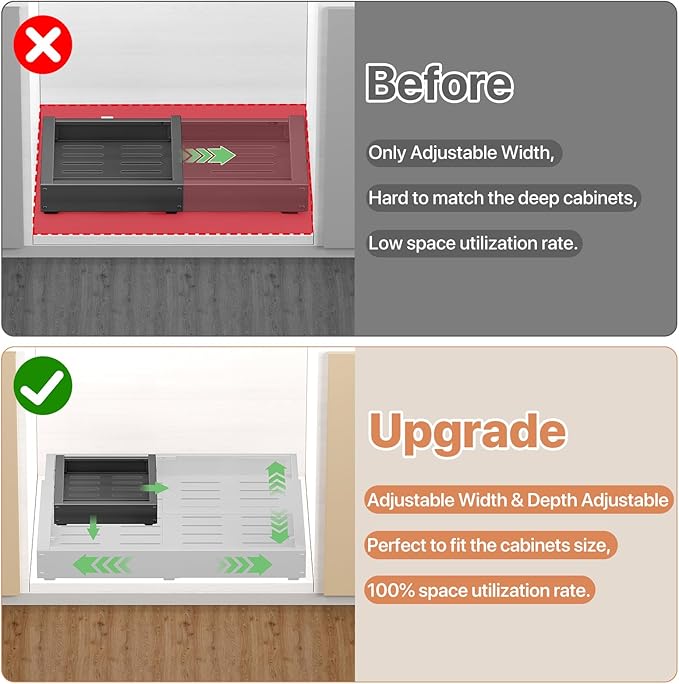 1 Pack Pull out Cabinet Organizer, Width Depth, - Image 3