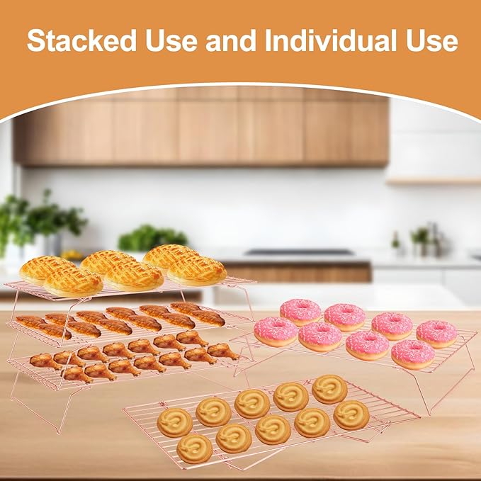 Cooling Rack for Baking 3 Tiers, Stainless Steel Baking Cooking Cooling Racks - Image 7