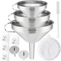 Toncoo 3 Pack Stainless Steel Funnels by Toncoo