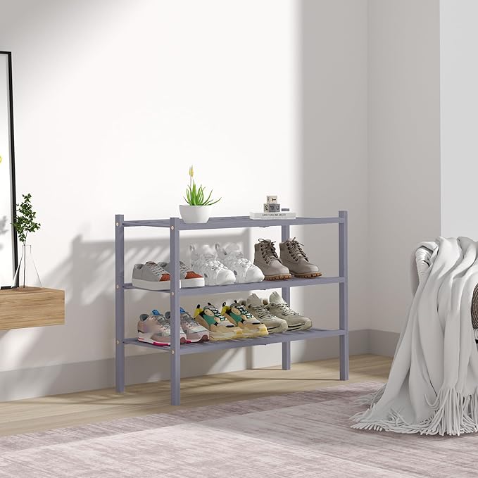ROMGUAR CRAFT 3 Tier Bamboo Shoe Rack - Image 7