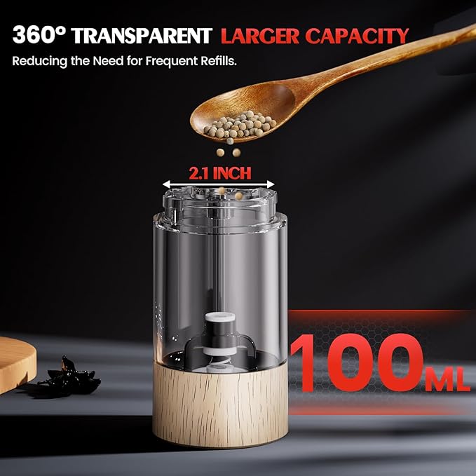 Electric Salt and Pepper Grinder Set Automatic Battery Pepper Mill Shakers - Image 4
