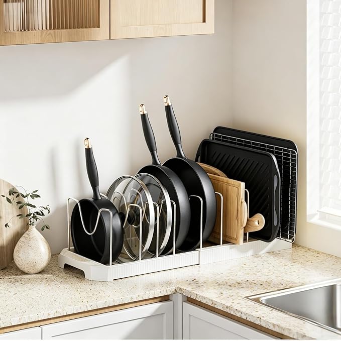 MUDEELA Pots and Pans Organizer under Cabinet, Pot Rack - Image 5